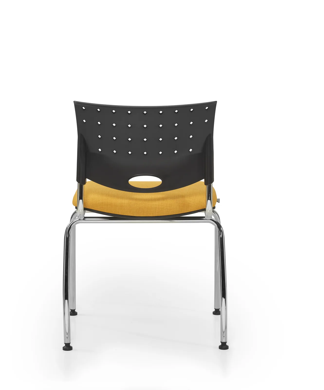 Silla Recepción - fija - cromada - negra - asiento y respaldo PVC - Athina204 Oficina - Hogar - Estudio