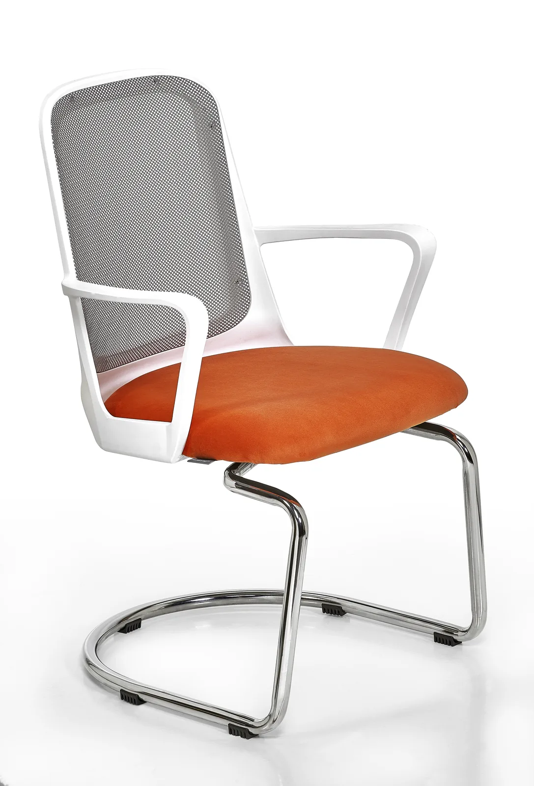 Silla Ergonomica - Respaldo Medio Red - Tapizado - Fresa Blanca - Oficina - Hogar - Estudios