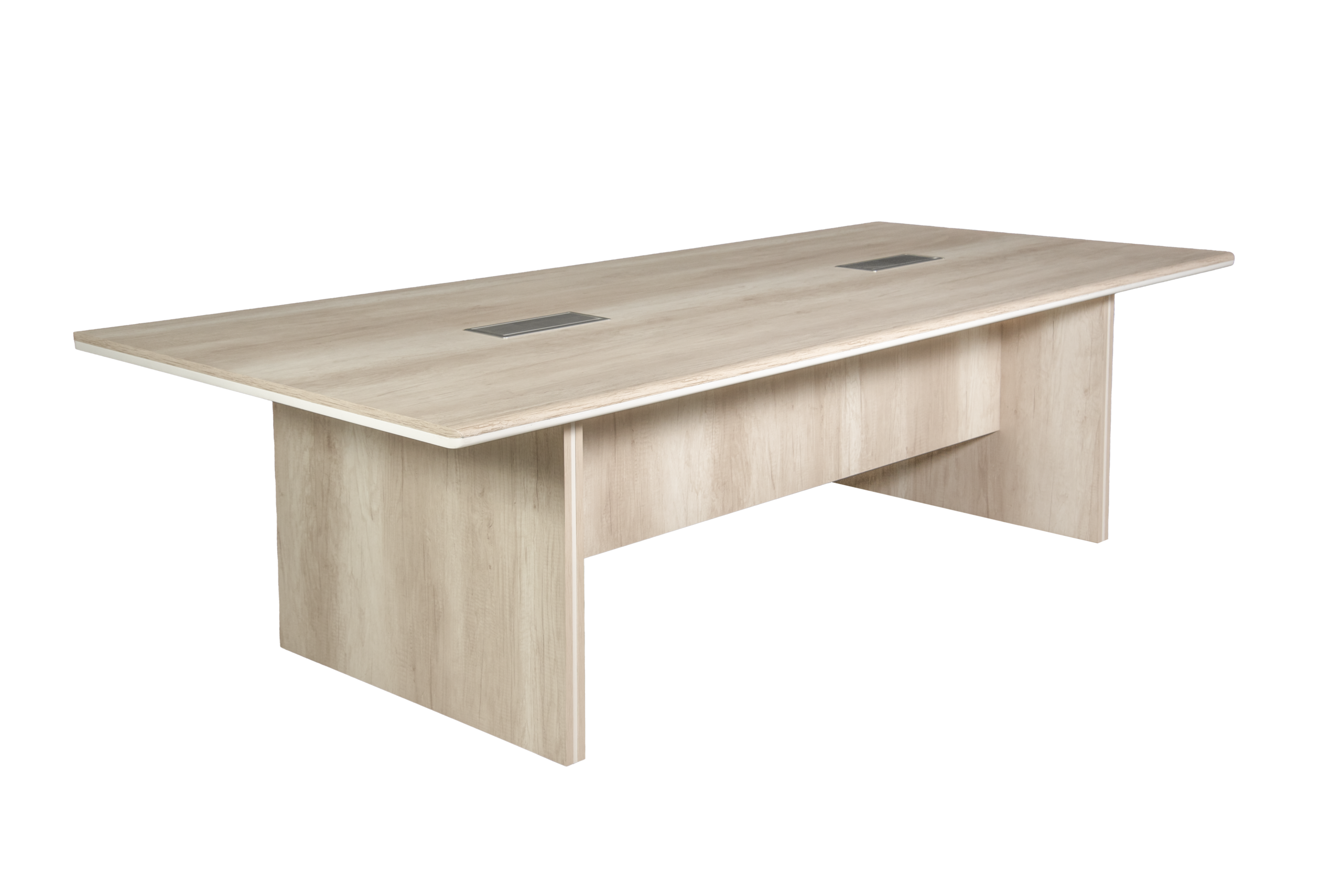 Mesa de reunión de melamina con puntas redondeadas