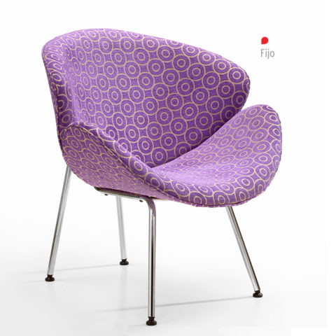 Sillón Paulín fijo violeta, vista frontal