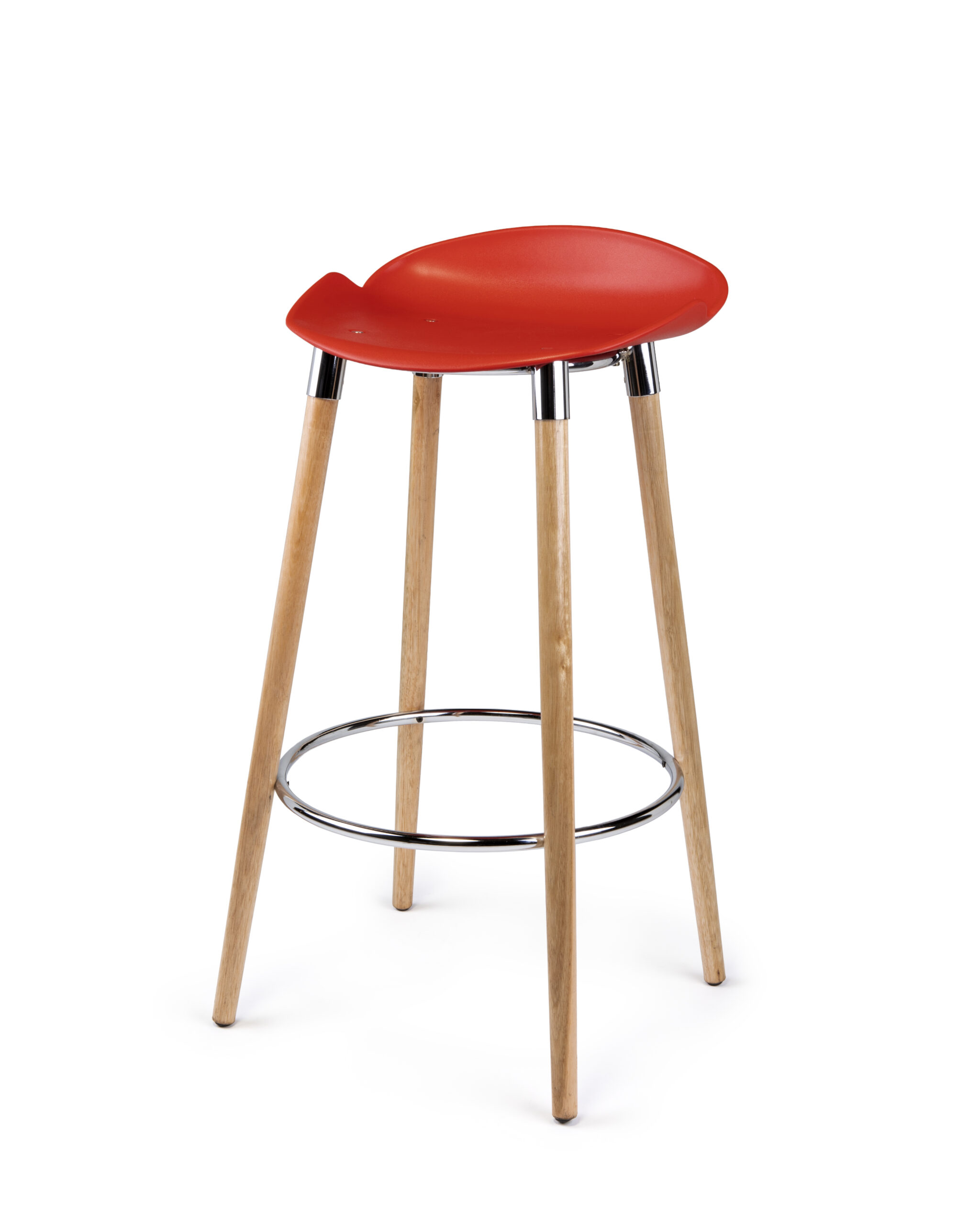 Taburete alto Milo Wood rojo