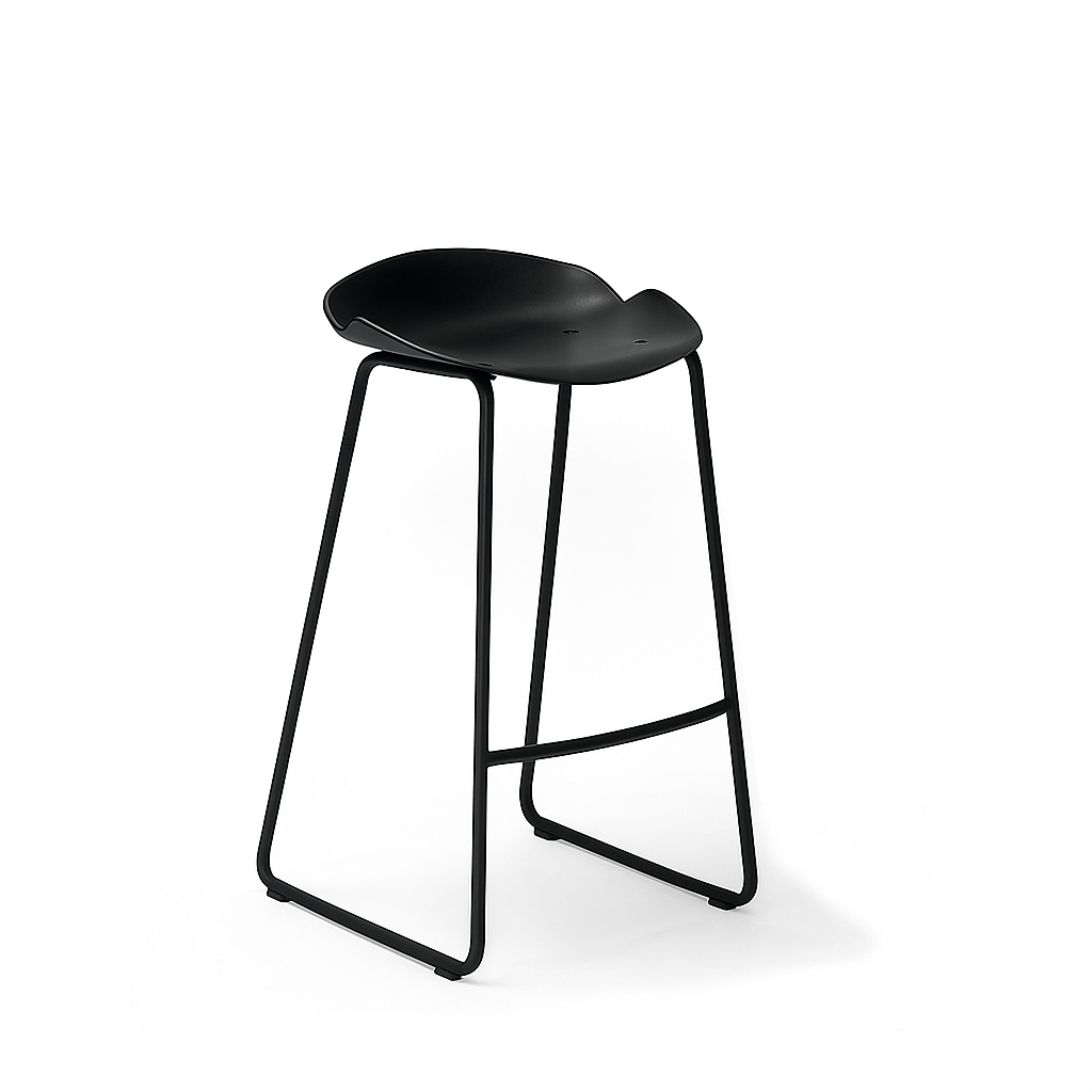 Taburete alto Milo con estructura negra