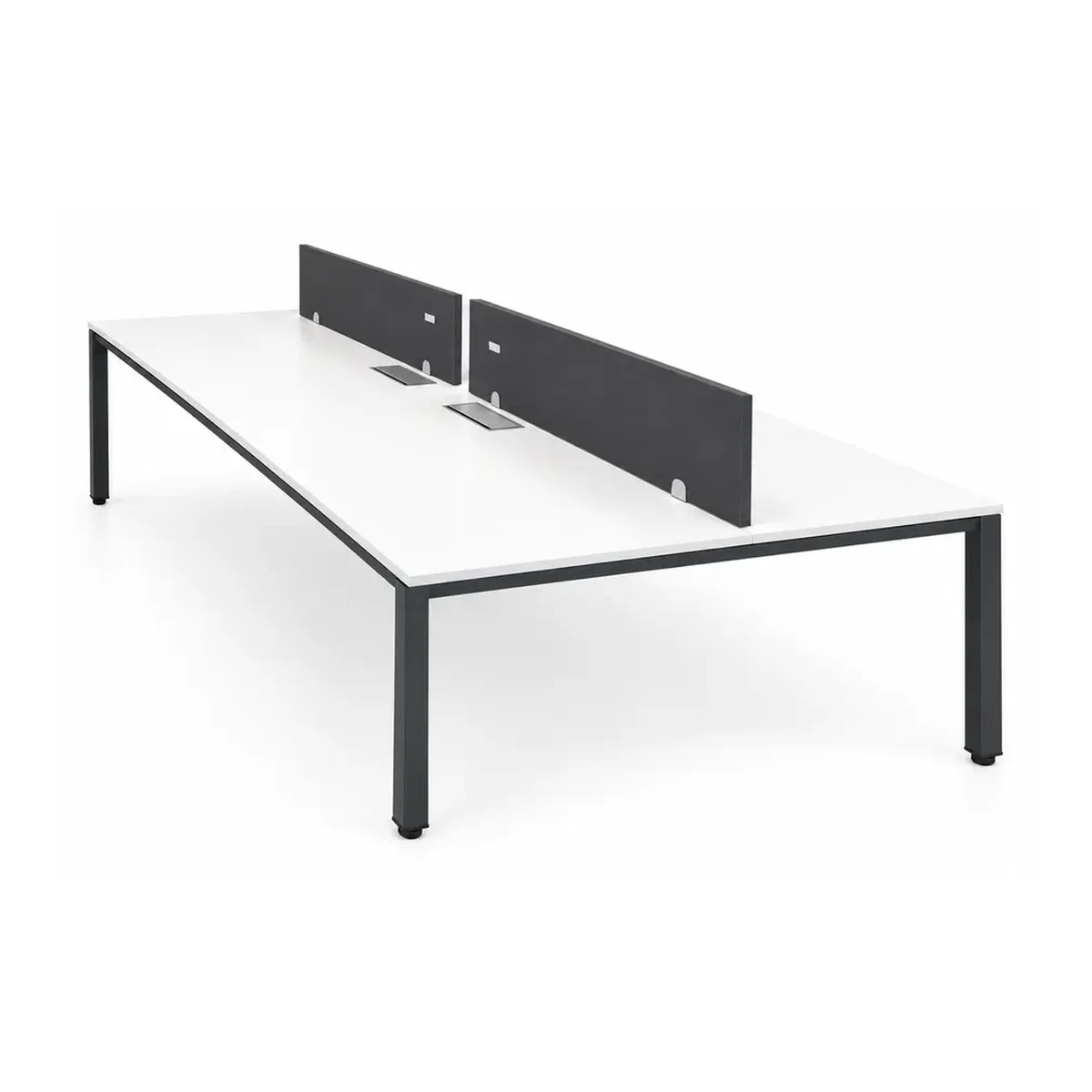 Puesto doble enfrentado - patas metálicas - tapa melamina - 120x120x70 - 135x140x70 - 150x120x75