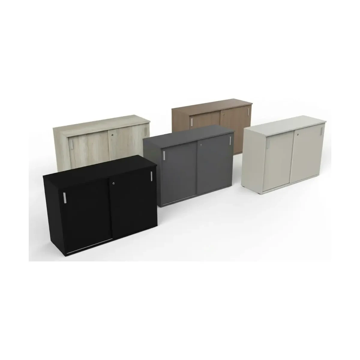 Biblioteca con puertas - llave de 90x44x86 - Melamina - Oficina - Estudio - Hogar - Empresa