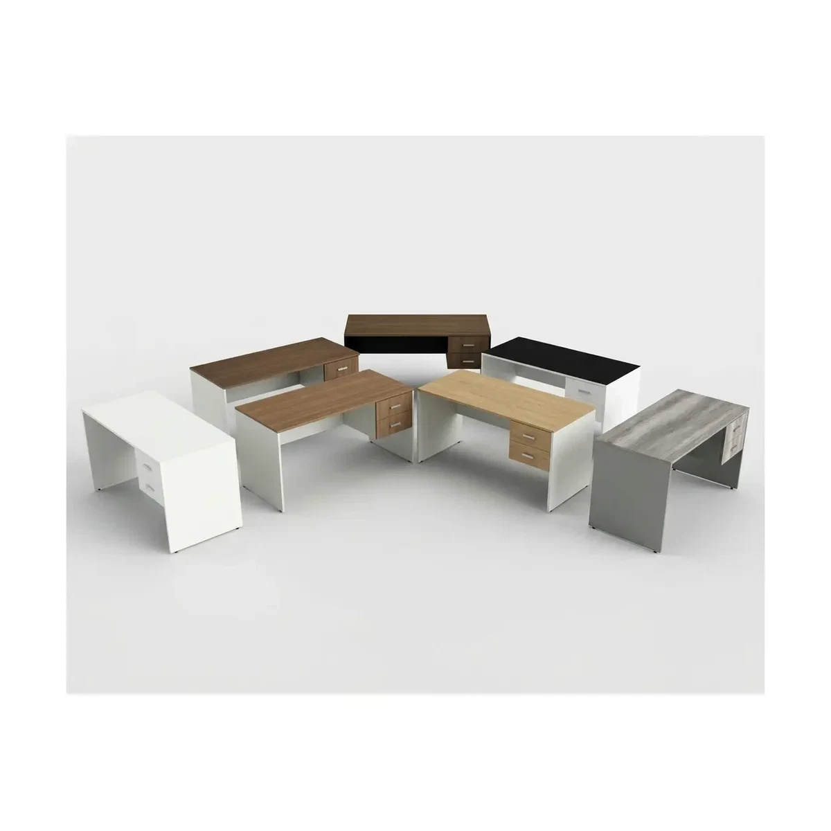 Escritorio - Simple - Cajones - Melamina - 150 x 70 cm - E3 - Oficina - Estudio - Hogar - Empresa