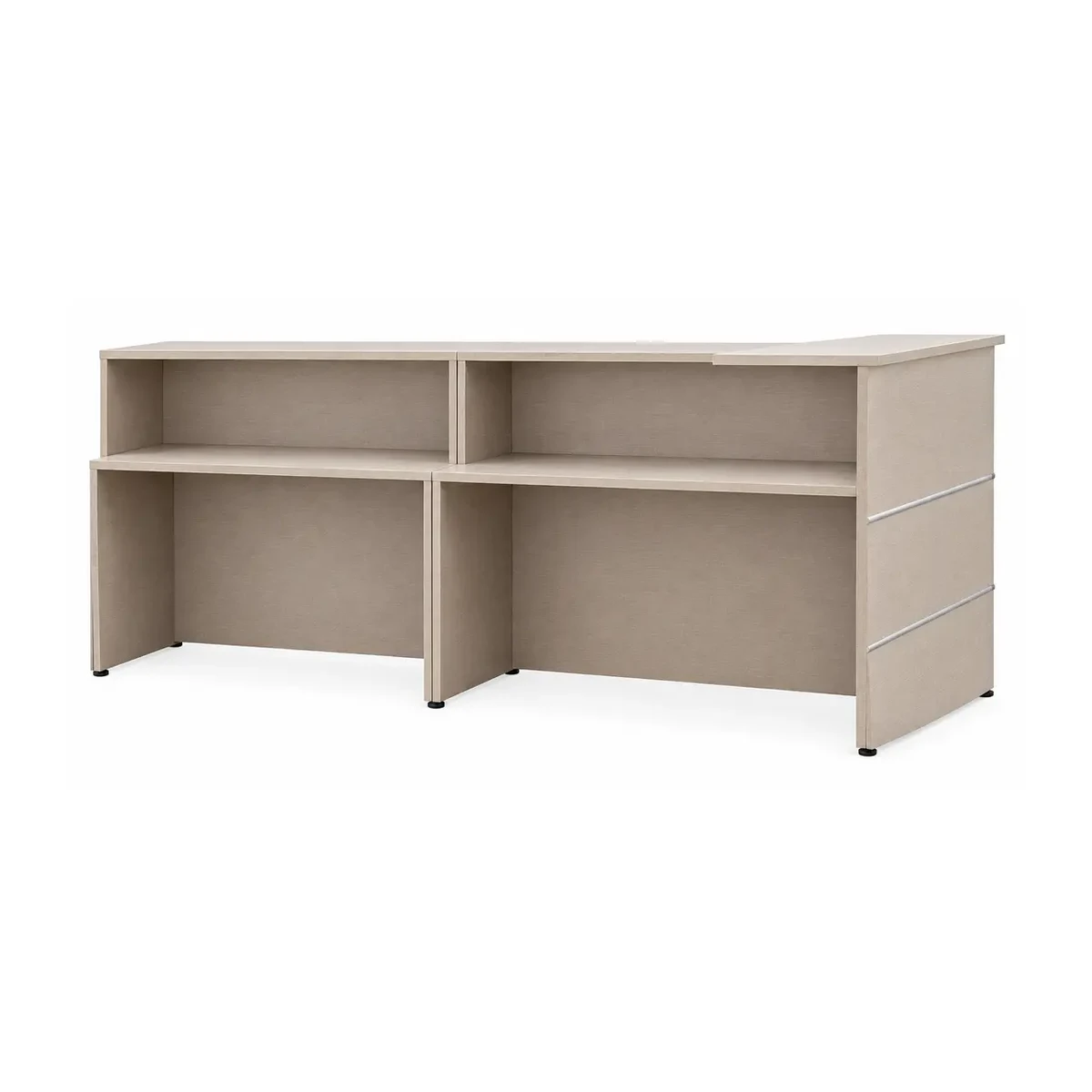 Recepción recta con buñas pvc acero 135x70x116. Melamina.
