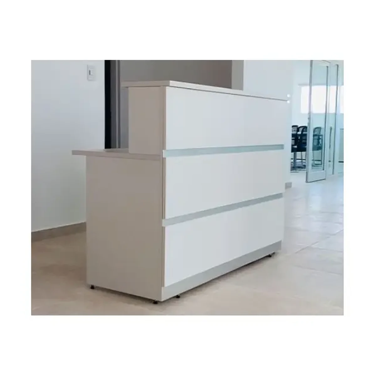 Recepción rinconero - con o sin cajones - 135x135x116. Melamina
